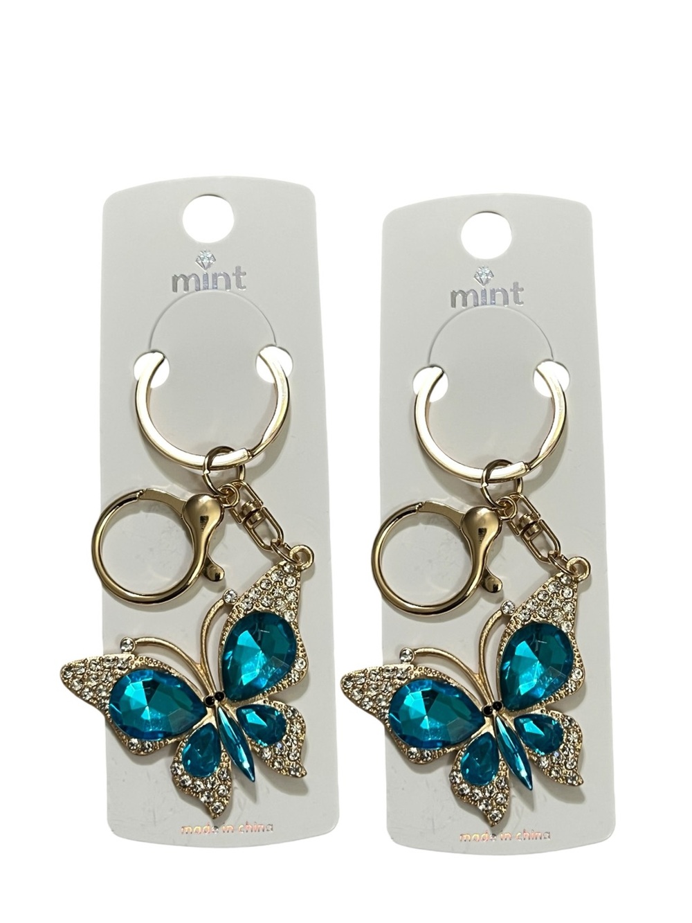 2pc Rhinestone Butterfly Bag Charm/Keychain‎